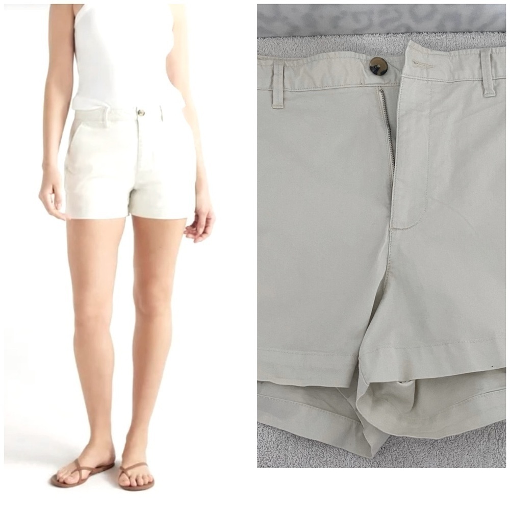 Free Assembly Women’s Chino Khaki Shorts Size 14 Relaxed Casual Dress EUC